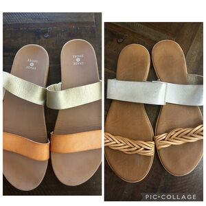 Shade & Shore and Universal Thread Sandals - brown and gold